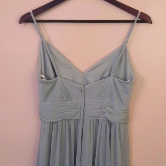 David's Bridal Spagetti Strap Ruched Waist Mesh Style# F19944 Dusty Sage… - Picture 10 of 16